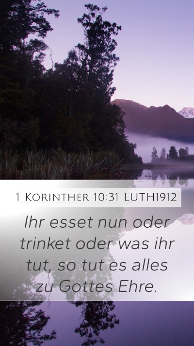 1 Korinther 10:31 LUTH1912 Bible Verse Image