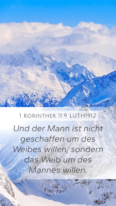 1 Korinther 11:9 LUTH1912 Bible Verse Image