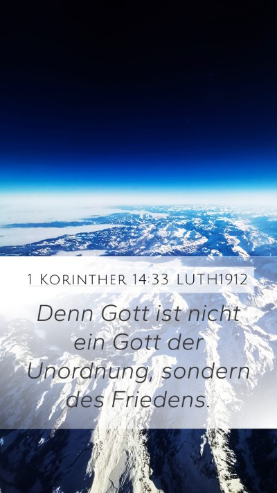 1 Korinther 14:33 LUTH1912 Bible Verse Image
