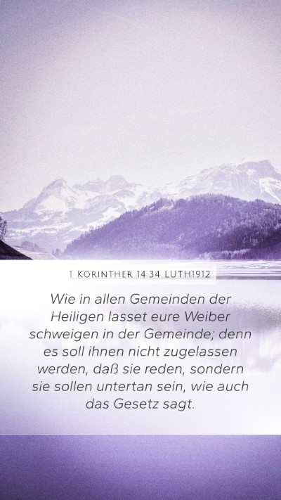 1 Korinther 14:34 LUTH1912 Bible Verse Image