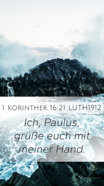 1 Korinther 16:21 LUTH1912 Bible Verse Image