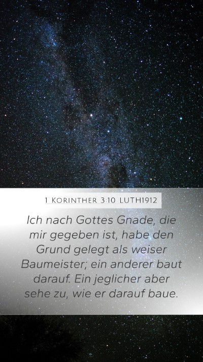 1 Korinther 3:10 LUTH1912 Bible Verse Image