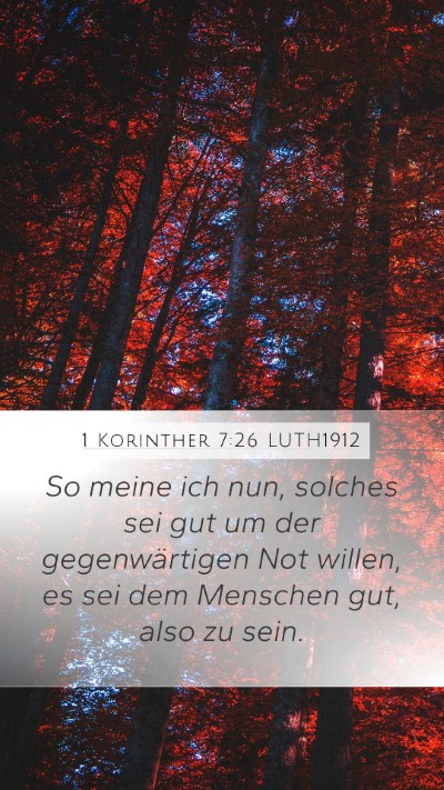1 Korinther 7:26 LUTH1912 Bible Verse Image
