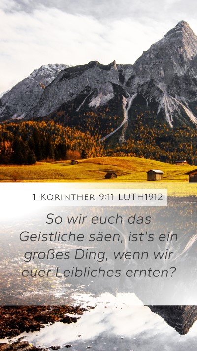 1 Korinther 9:11 LUTH1912 Bible Verse Image