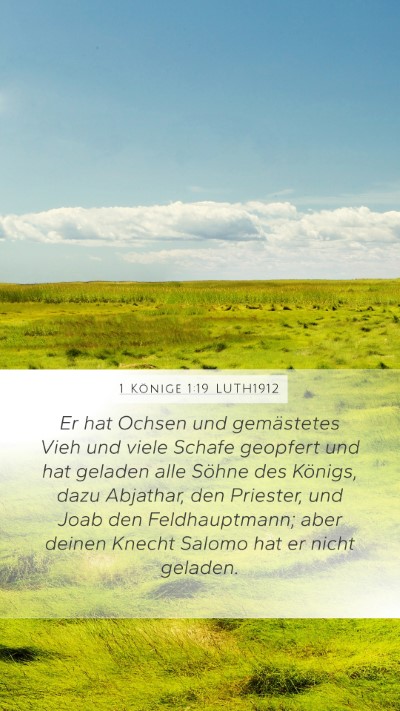 1 Könige 1:19 LUTH1912 Bible Verse Image