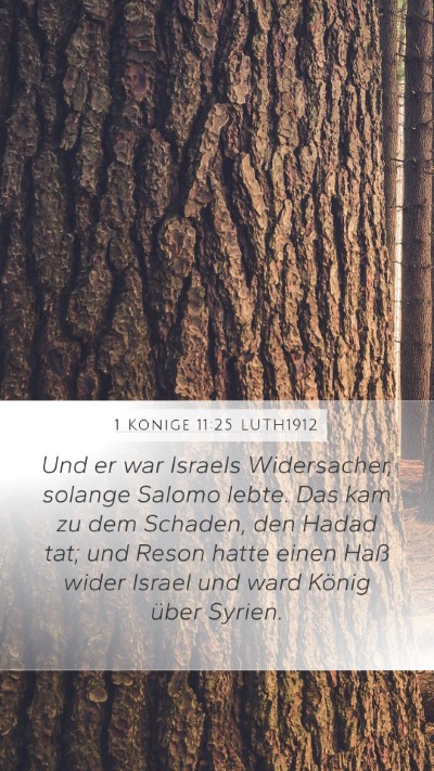 1 Könige 11:25 LUTH1912 Mobile Phone Wallpaper - Und er war Israels Widersacher, solange Salomo - Mobile Bible Verse Wallpaper