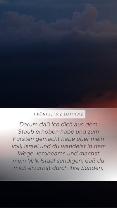 1 Könige 16:2 LUTH1912 Bible Verse Image