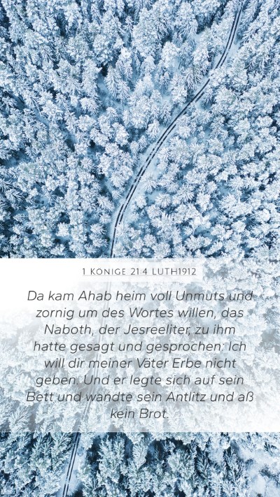 1 Könige 21:4 LUTH1912 Bible Verse Image