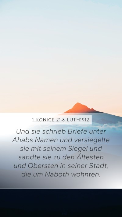 1 Könige 21:8 LUTH1912 Bible Verse Image