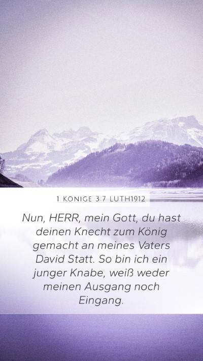1 Könige 3:7 LUTH1912 Bible Verse Image