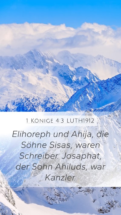 1 Könige 4:3 LUTH1912 Bible Verse Image
