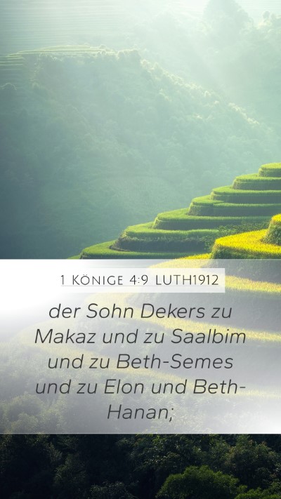 1 Könige 4:9 LUTH1912 Bible Verse Image