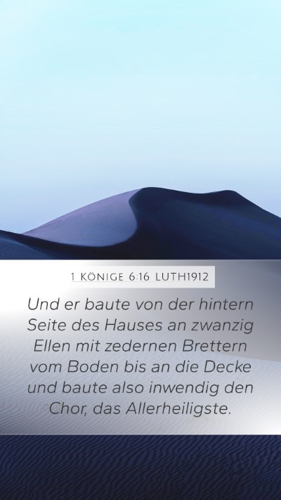 1 Könige 6:16 LUTH1912 Bible Verse Image