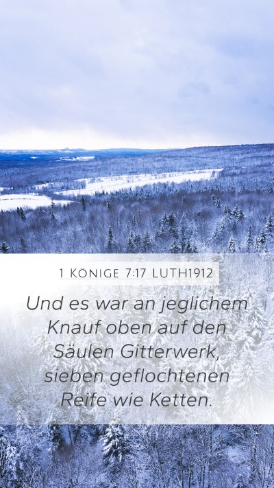 1 Könige 7:17 LUTH1912 Bible Verse Image
