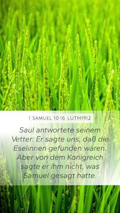 1 Samuel 10:16 LUTH1912 Mobile Phone Wallpaper - Saul antwortete seinem Vetter: Er sagte uns, daß - Mobile Bible Verse Wallpaper