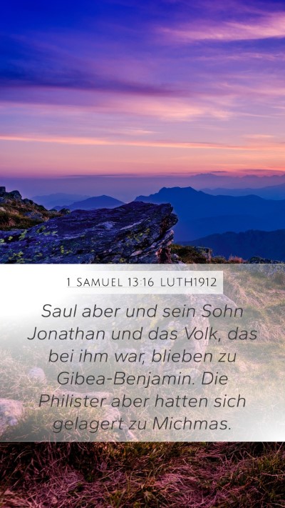 1 Samuel 13:16 LUTH1912 Bible Verse Image