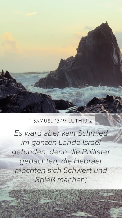 1 Samuel 13:19 LUTH1912 Bible Verse Image