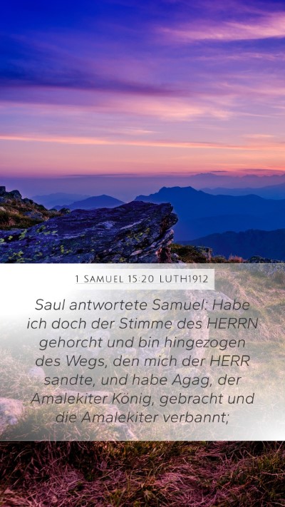 1 Samuel 15:20 LUTH1912 Bible Verse Image