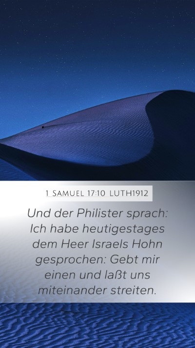 1 Samuel 17:10 LUTH1912 Bible Verse Image