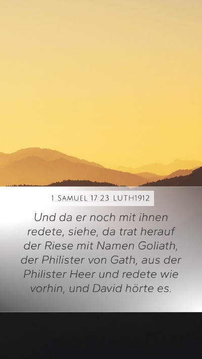 1 Samuel 17:23 LUTH1912 Bible Verse Image
