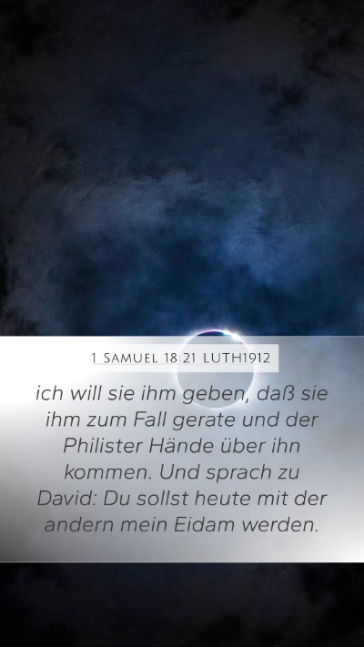 1 Samuel 18:21 LUTH1912 Bible Verse Image