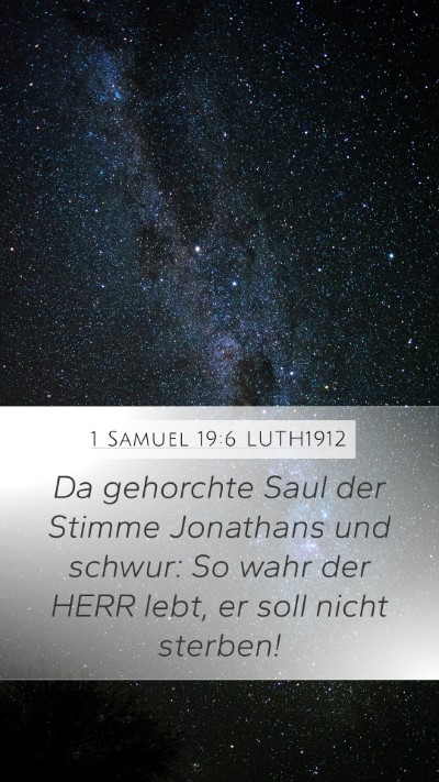 1 Samuel 19:6 LUTH1912 Bible Verse Image