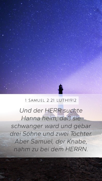 1 Samuel 2:21 LUTH1912 Bible Verse Image