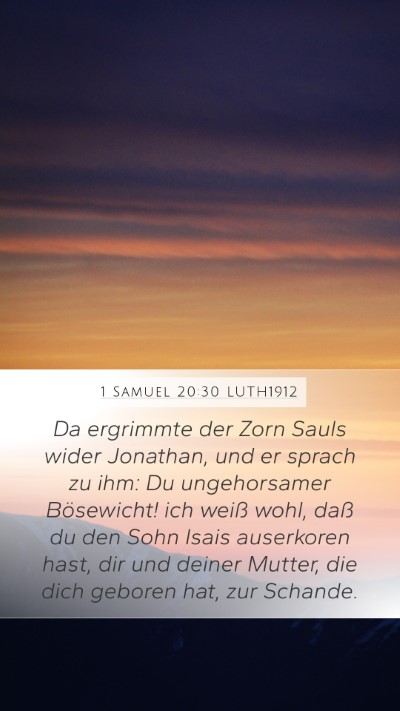 1 Samuel 20:30 LUTH1912 Bible Verse Image