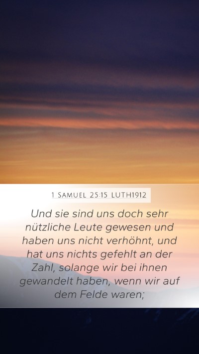 1 Samuel 25:15 LUTH1912 Bible Verse Image