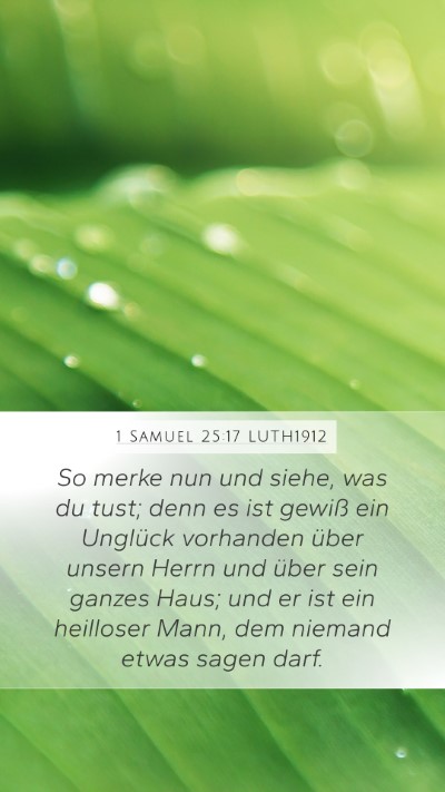 1 Samuel 25:17 LUTH1912 Bible Verse Image