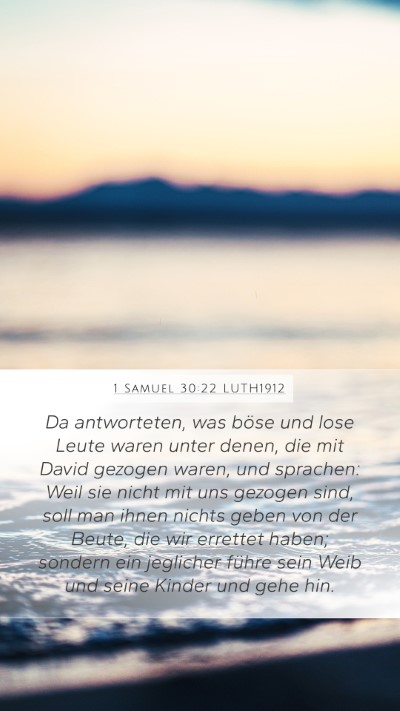 1 Samuel 30:22 LUTH1912 Bible Verse Image