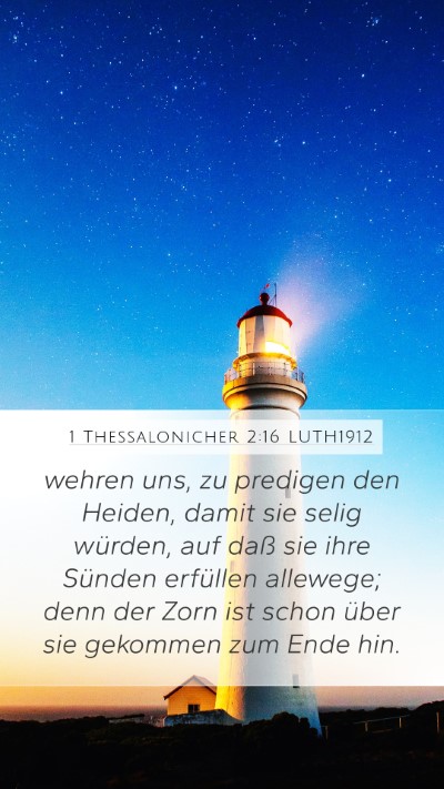 1 Thessalonicher 2:16 LUTH1912 Bible Verse Image