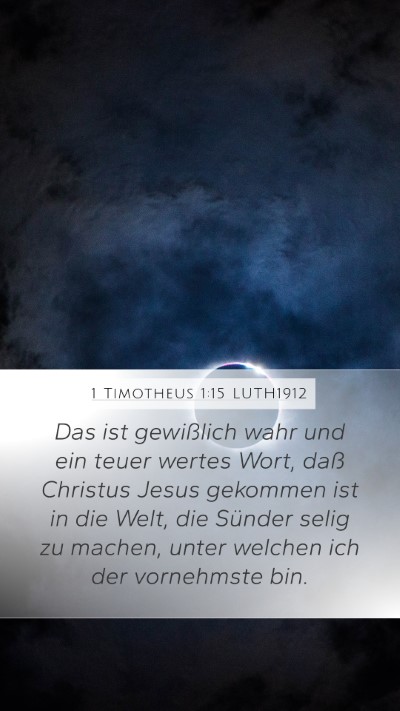 1 Timotheus 1:15 LUTH1912 Bible Verse Image