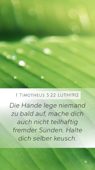 1 Timotheus 5:22 LUTH1912 Bible Verse Image