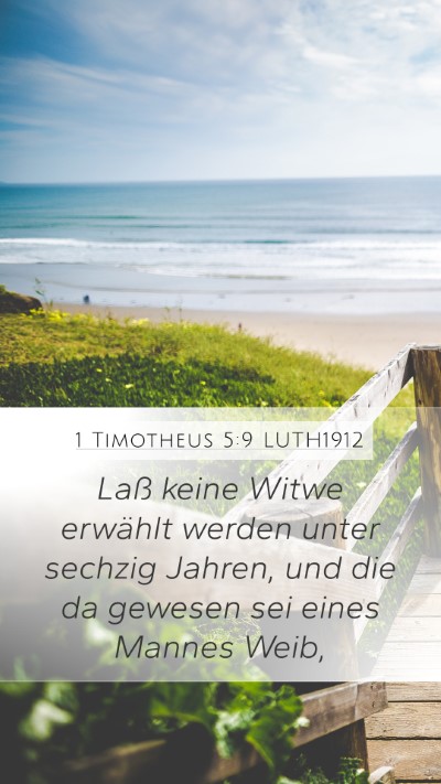 1 Timotheus 5:9 LUTH1912 Bible Verse Image