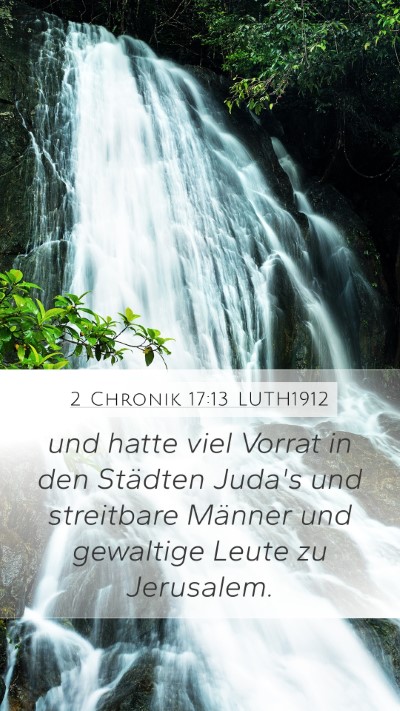 2 Chronik 17:13 LUTH1912 Bible Verse Image