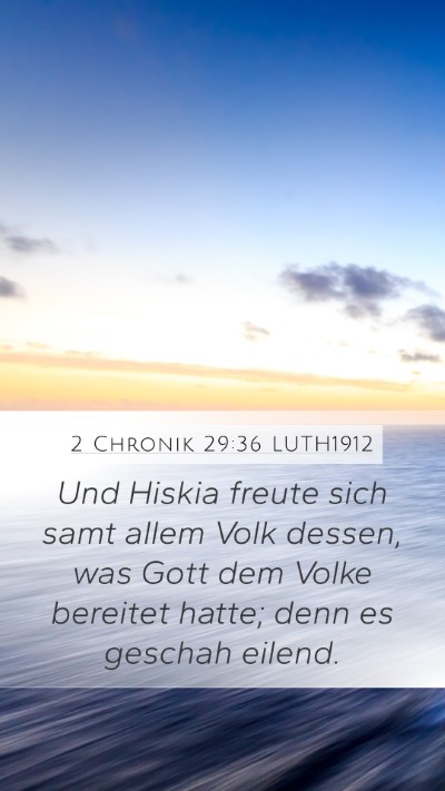 2 Chronik 29:36 LUTH1912 Bible Verse Image