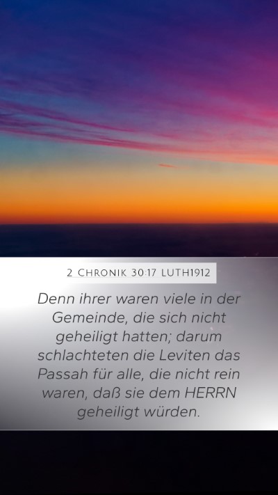 2 Chronik 30:17 LUTH1912 Bible Verse Image
