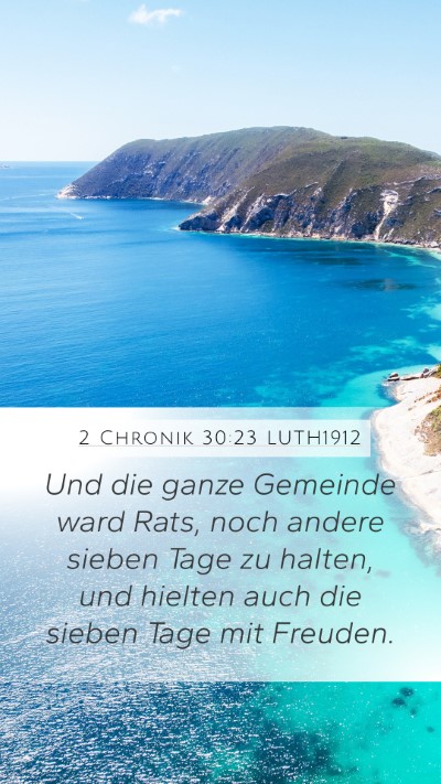2 Chronik 30:23 LUTH1912 Bible Verse Image