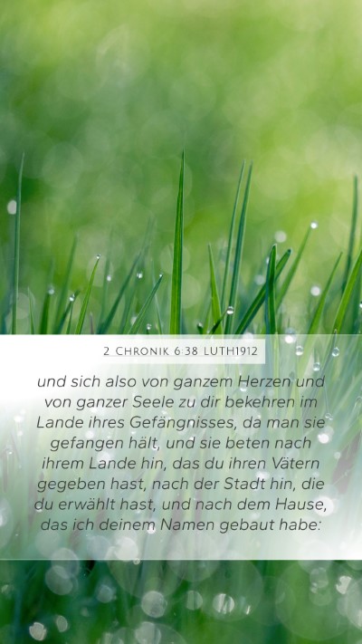 2 Chronik 6:38 LUTH1912 Mobile Phone Wallpaper - und sich also von ganzem Herzen und von ganzer - Mobile Bible Verse Wallpaper