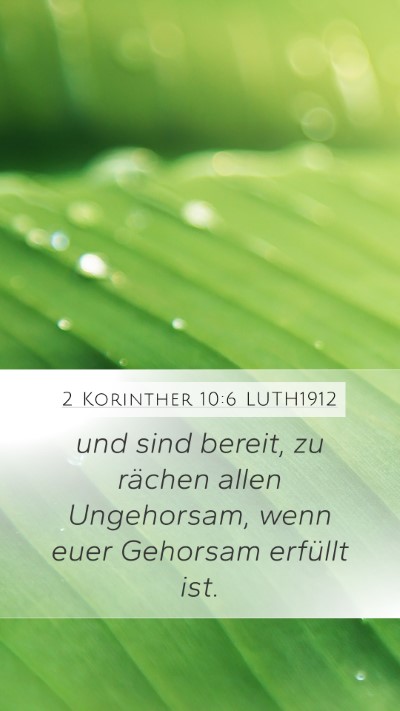 2 Korinther 10:6 LUTH1912 Bible Verse Image