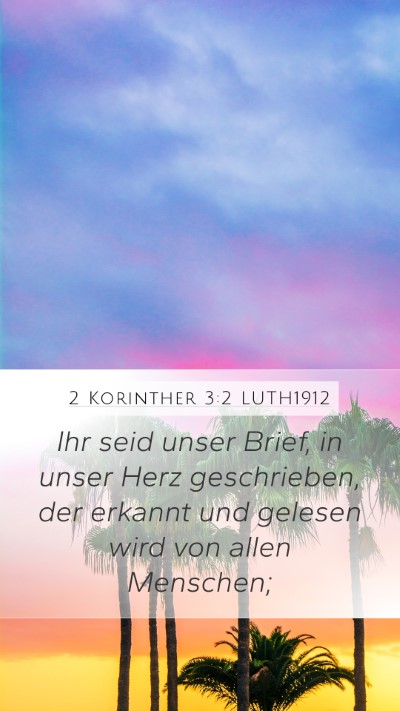 2 Korinther 3:2 LUTH1912 Bible Verse Image