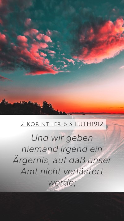 2 Korinther 6:3 LUTH1912 Bible Verse Image