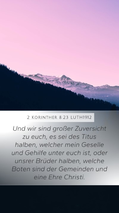 2 Korinther 8:23 LUTH1912 Bible Verse Image