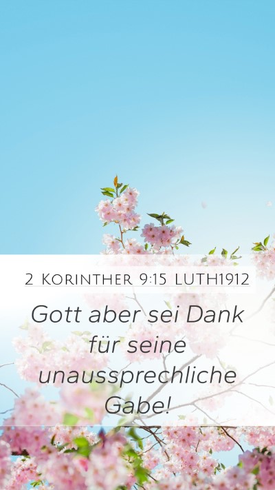 2 Korinther 9:15 LUTH1912 Bible Verse Image