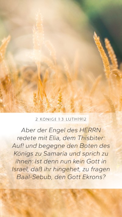 2 Könige 1:3 LUTH1912 Bible Verse Image