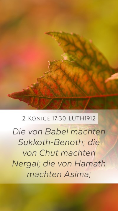 2 Könige 17:30 LUTH1912 Bible Verse Image
