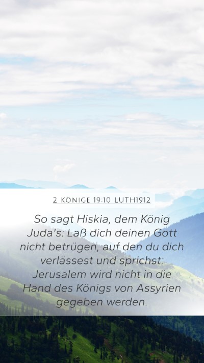 2 Könige 19:10 LUTH1912 Bible Verse Image