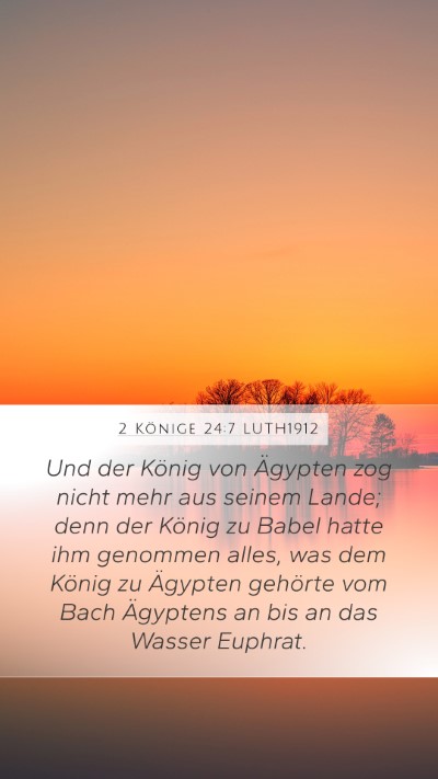 2 Könige 24:7 LUTH1912 Bible Verse Image