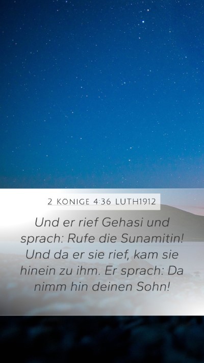 2 Könige 4:36 LUTH1912 Bible Verse Image
